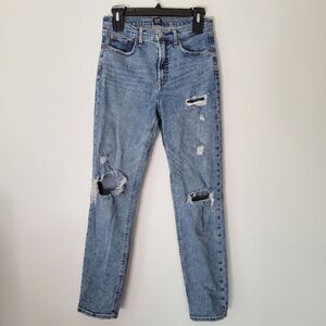 Gap Cigarette Distressed Blue Jeans 4/27r